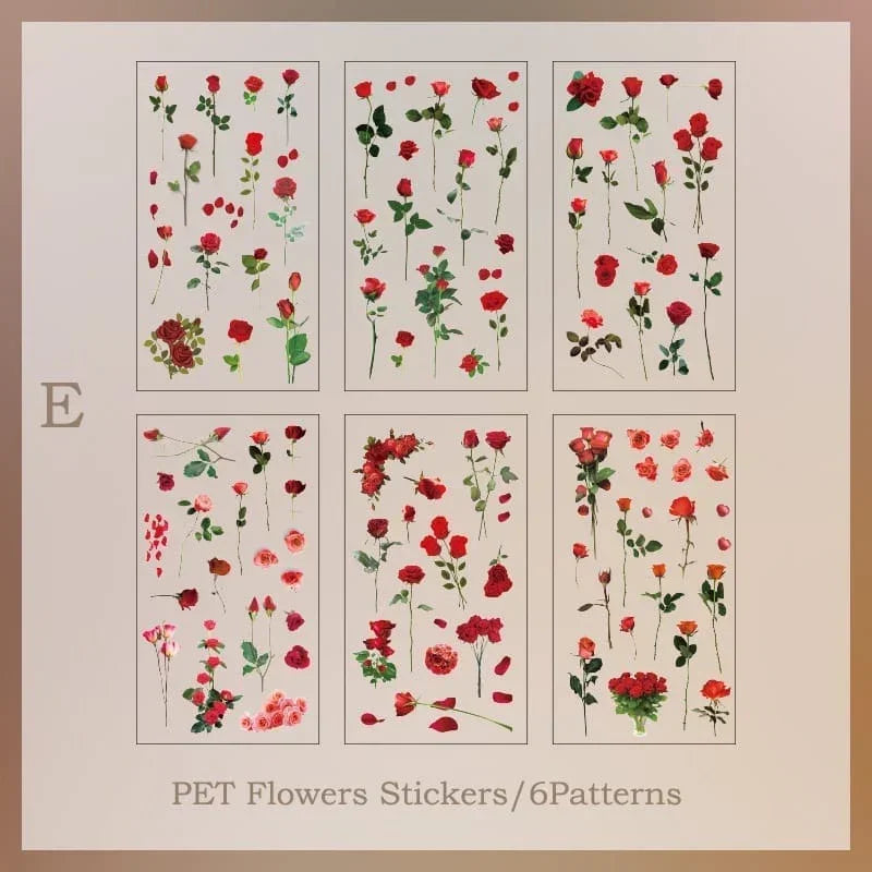 Natural dried flower Sheet stickers for Journaling & Resin (Pack of 6 pcs)