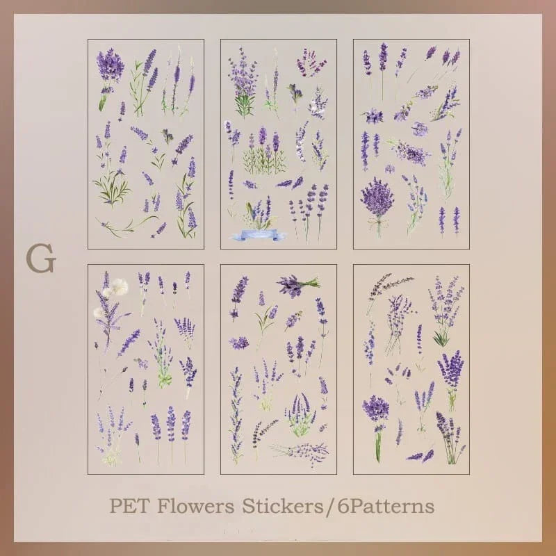 Natural dried flower Sheet stickers for Journaling & Resin (Pack of 6 pcs)