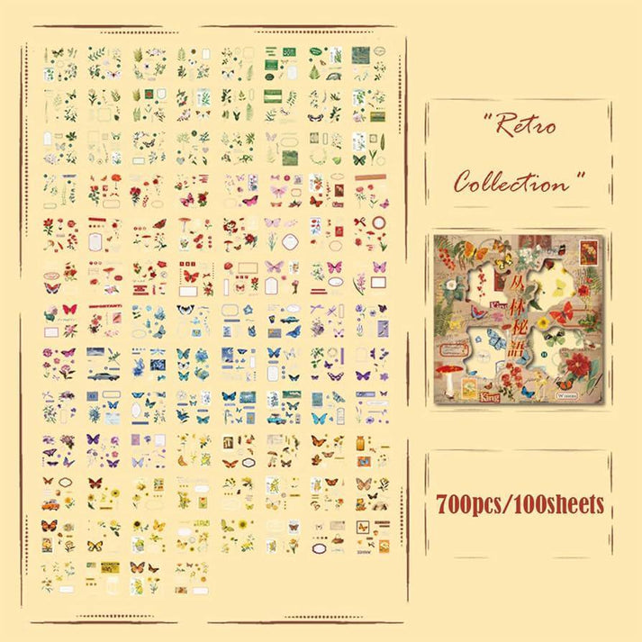 (700 PCS) Unique Forestry Journal Aesthetic Stickers |Box Of 100 Stick ...