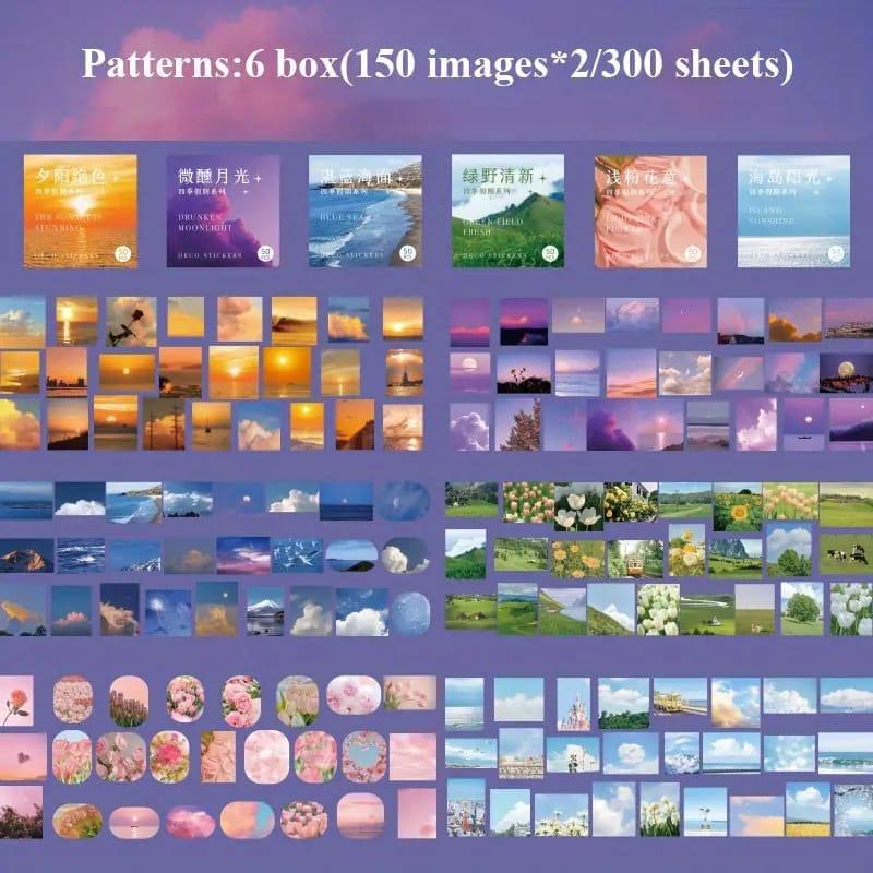 (300 pcs) Premium washi collage stickers for Journals| Journaling and scrapbooking sticker