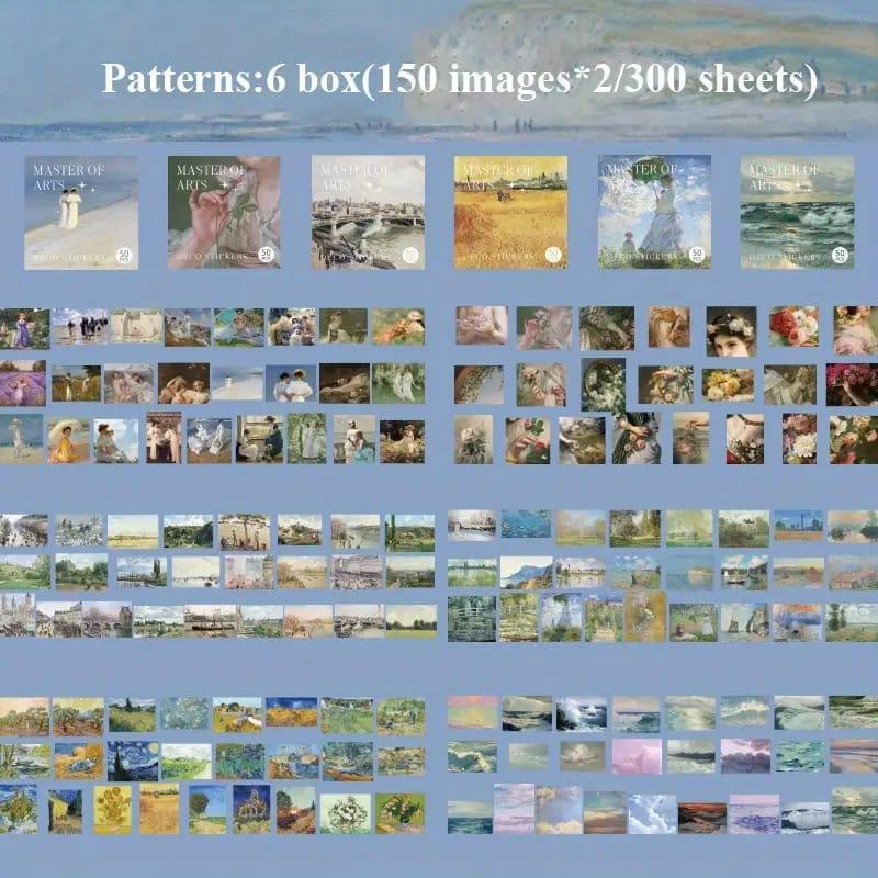 (300 pcs) Premium washi collage stickers for Journals| Journaling and scrapbooking sticker