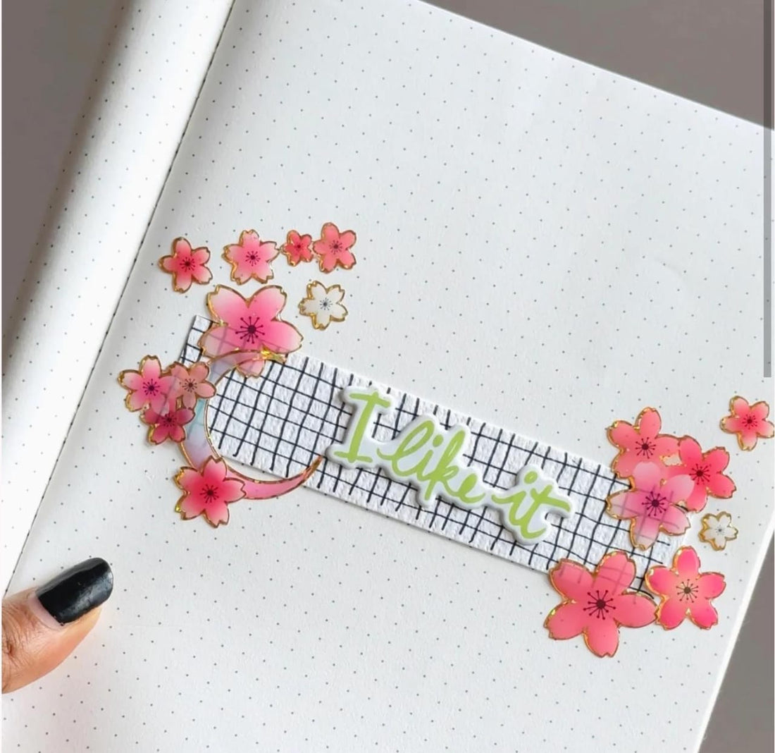 Cherry blossom 3d decorative sticker for journaling and scrapbooking  -Pack of 1 sheet