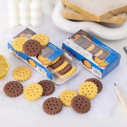 Cute Cookie packet of 6 Erasers - Pack of 1 packet for Return Gifting