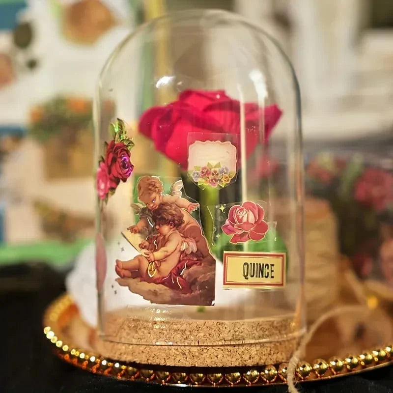 Journaling sticker retro type of floral theme Sheet (Pack of 6 sheets)