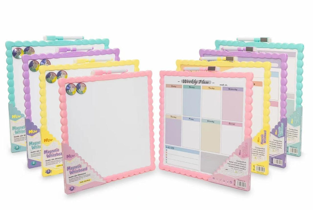 Pastel weekly planner magnetic double side whiteboard l 29x29 cm l Pack of 1