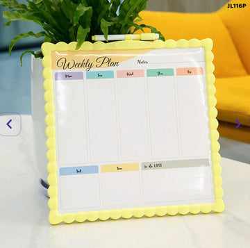 Pastel weekly planner magnetic double side whiteboard l 29x29 cm l Pack of 1