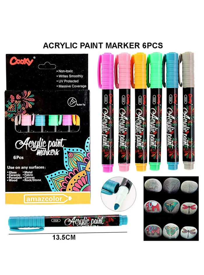 Acrylic Pen Marker 6Pcs Cm092D