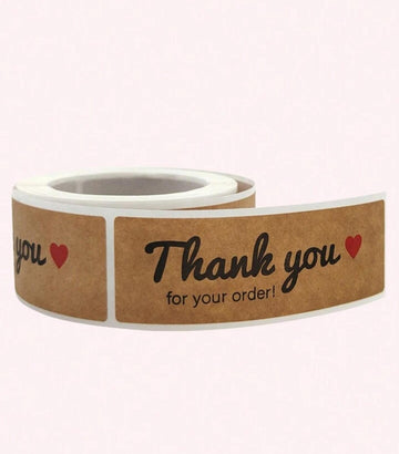 (JUMBO ROLL) Thank you labels for your small business (120 Labels) 3 inch