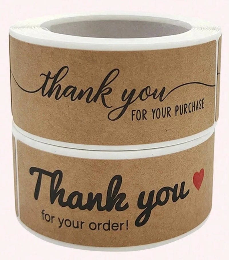 (JUMBO ROLL) Thank you labels for your small business (120 Labels) 3 inch