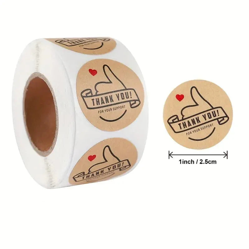 (JUMBO ROLL) Thank you labels for your small business (500 Labels) 1inch