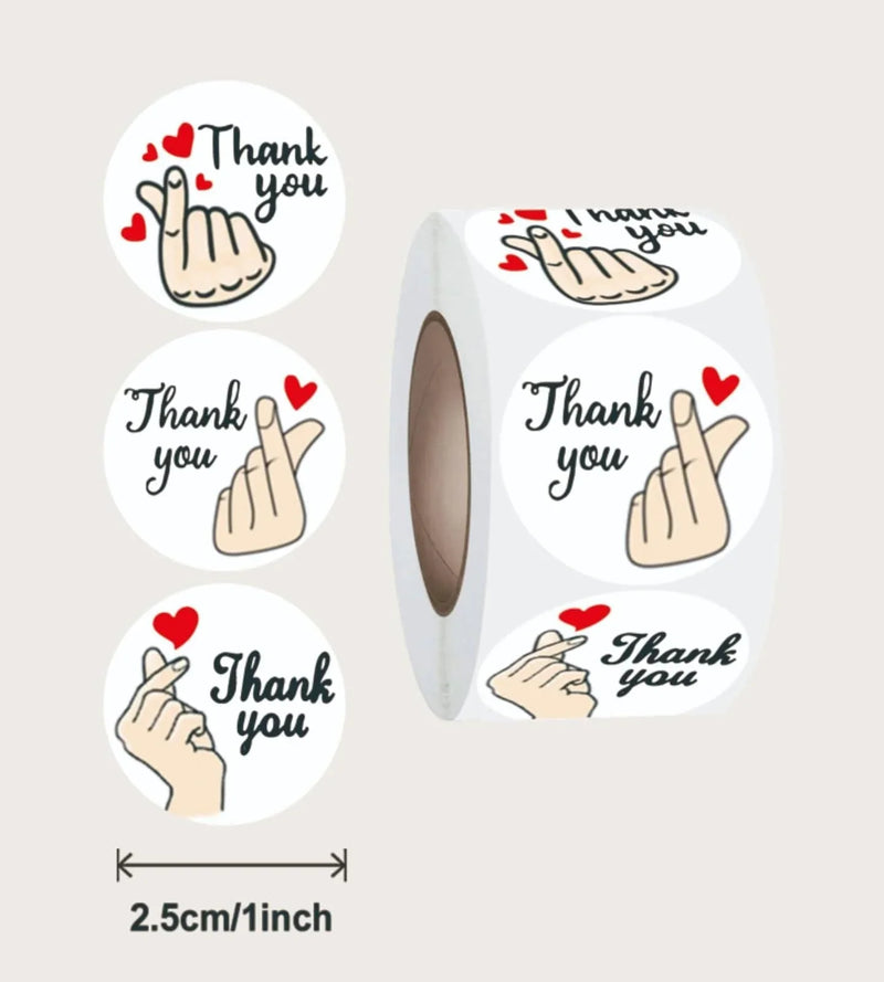 (JUMBO ROLL) Thank you labels for your small business (500 Labels) 1inch