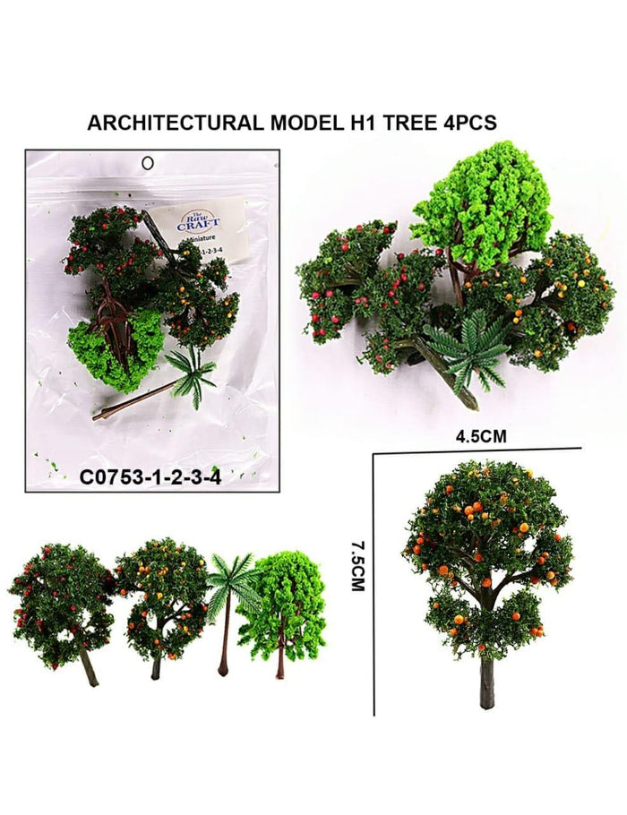 Architectural Model H1 Tree 4Pcs C0753-1234