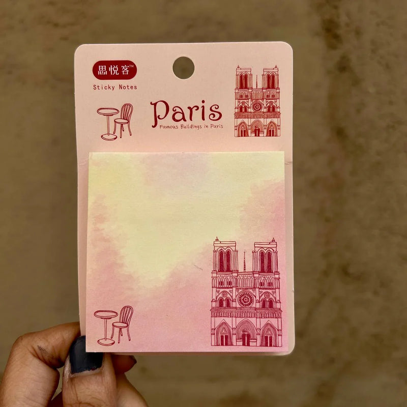 Pastel Paris theme sticky notes l 3x 3 (pack of 75 sheets)