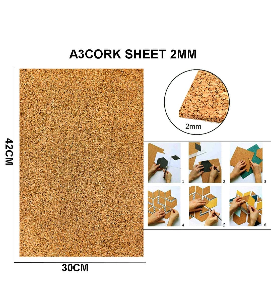 A3 Cork Sheet 2Mm