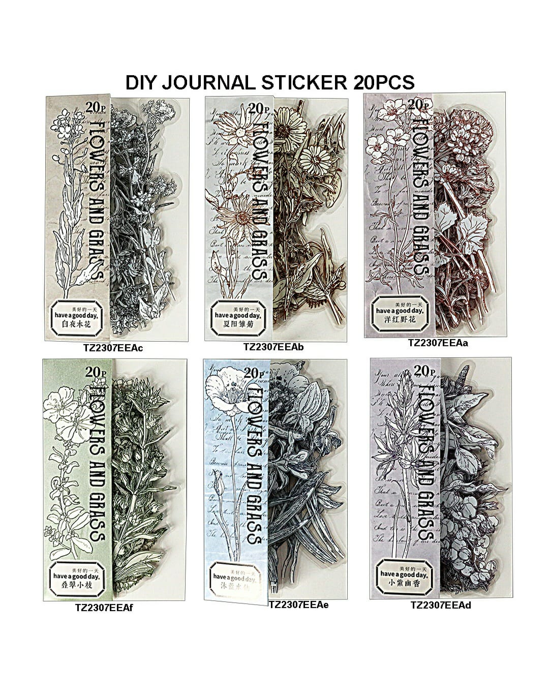 Diy Journal Sticker 20Pcs 207 Tz2307Eea  for Journaling