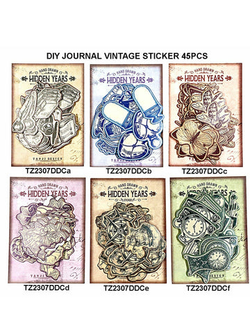 Diy Journal Vintage Sticker 45Pcs Journaling  Prod Code: Tz2307Ddc