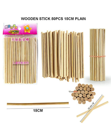 Wooden Stick 50Pcs 15Cm Plain Raw1301 Qy-217