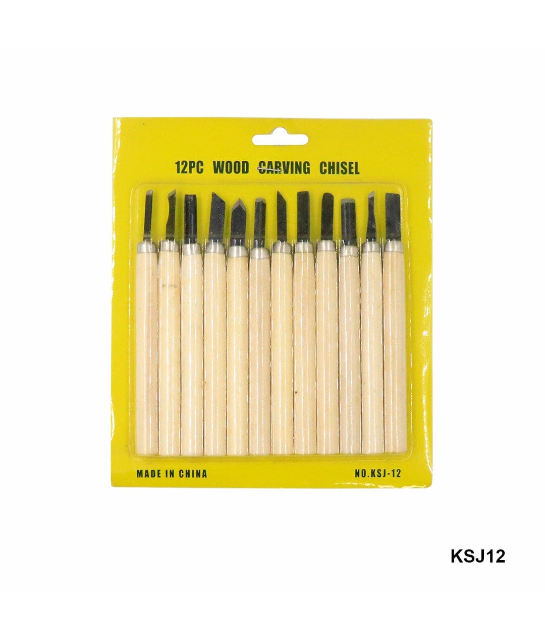 Wooden Carving Set 12Pcs Raw72 Ksj-12