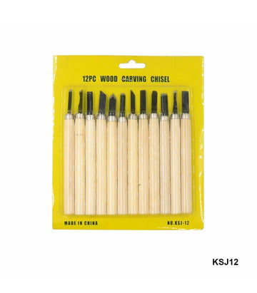 Wooden Carving Set 12Pcs Raw72 Ksj-12