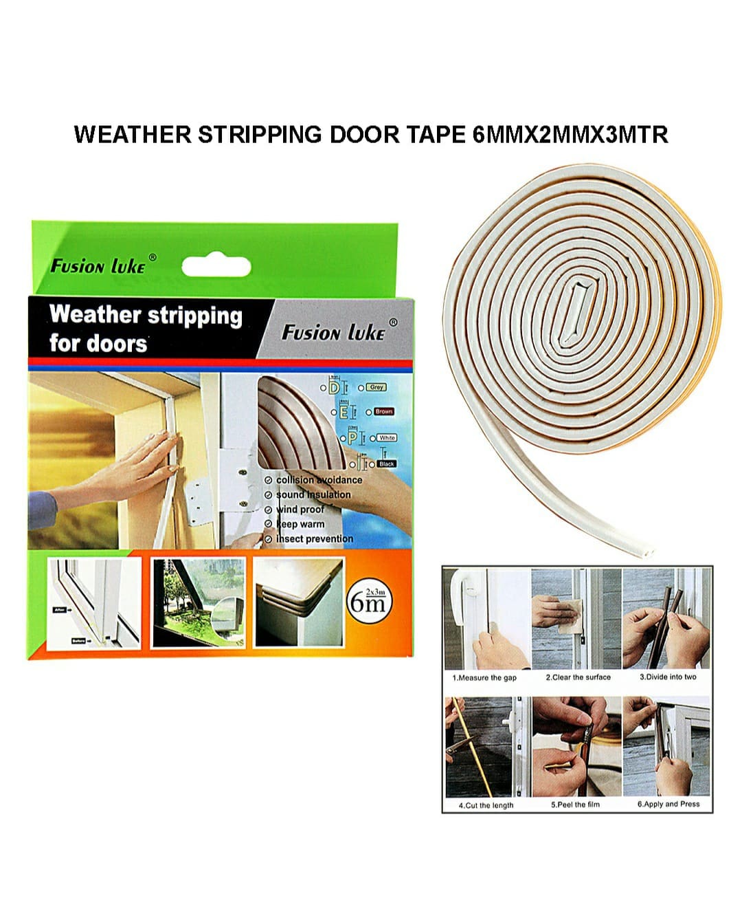 Weather Stripping Door Tape 6Mmx2Mmx3Mtr Lk1435