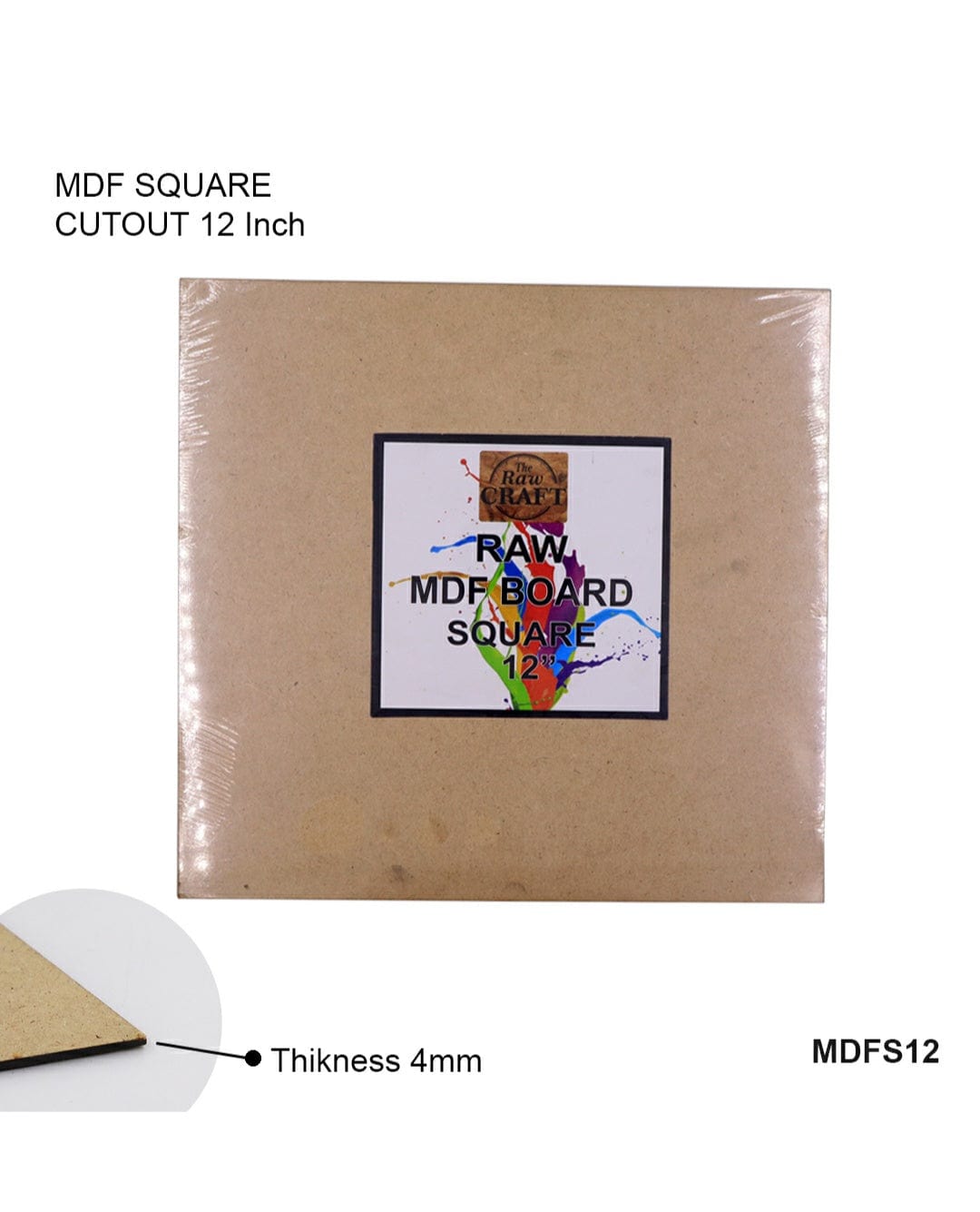 Mdf Cutout Square 12X12Inch Mdfs12X12 | INKARTO