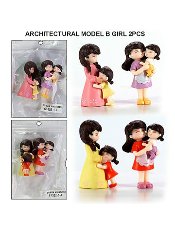 Miniatures Architerctural Models  B Girl 2Pcs C1602-1234