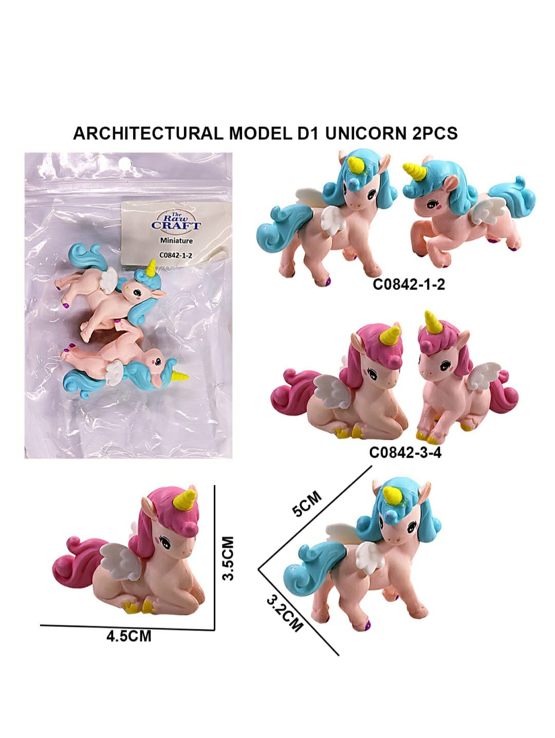 Miniatures Architerctural Models  D1 Unicorn 2Pcs C0842