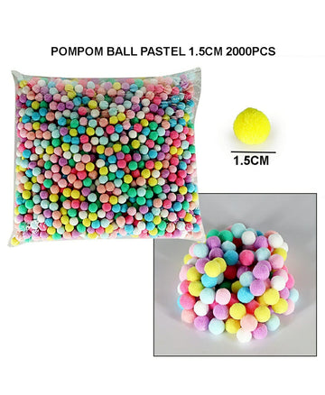 Pompom Ball Pastel 1.5Cm 1000Pcs Raw4317