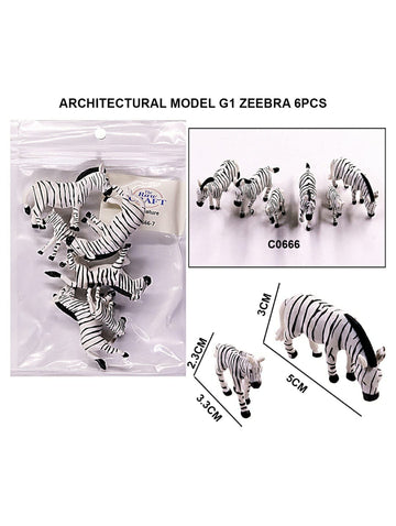 Miniatures Architerctural Models  G1  Zebra 6Pcs C0666