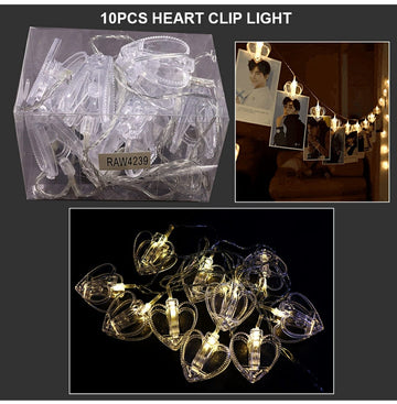 10Pcs Heart Clip Light Raw4239