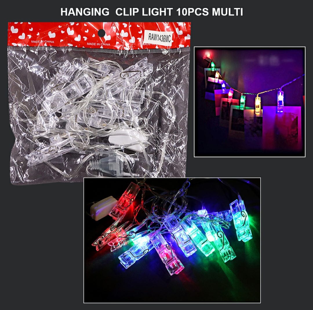 Hanging Clip Light 10Pcs Multi Raw1436-Mc