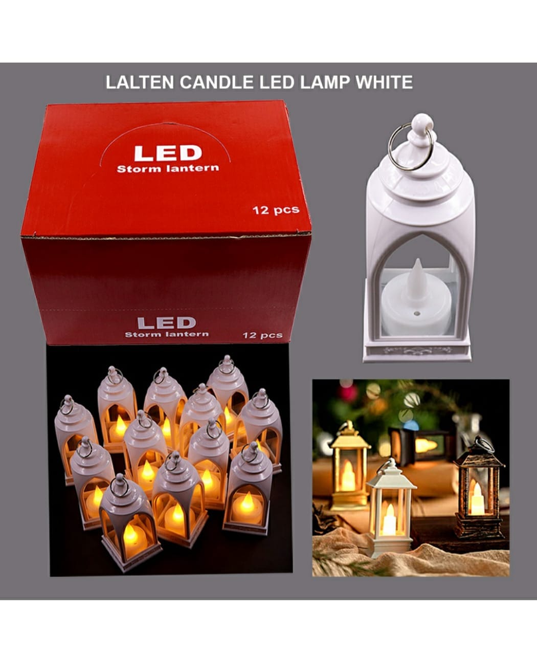 Lalten Candle Led Lamp White Raw4192