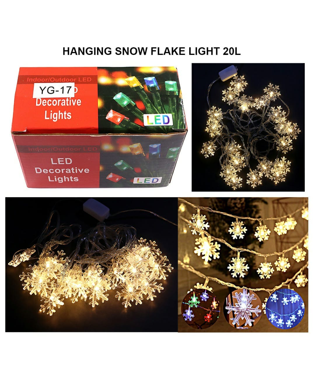 Hanging Snow Flake Light 20L Yg-17