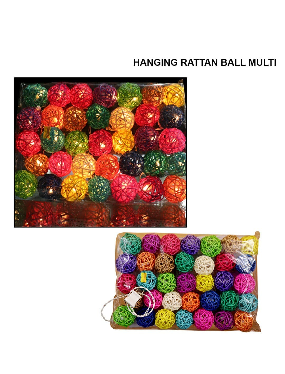 Hanging Light K Rattan Ball Multi 35Pcs Bkk-K