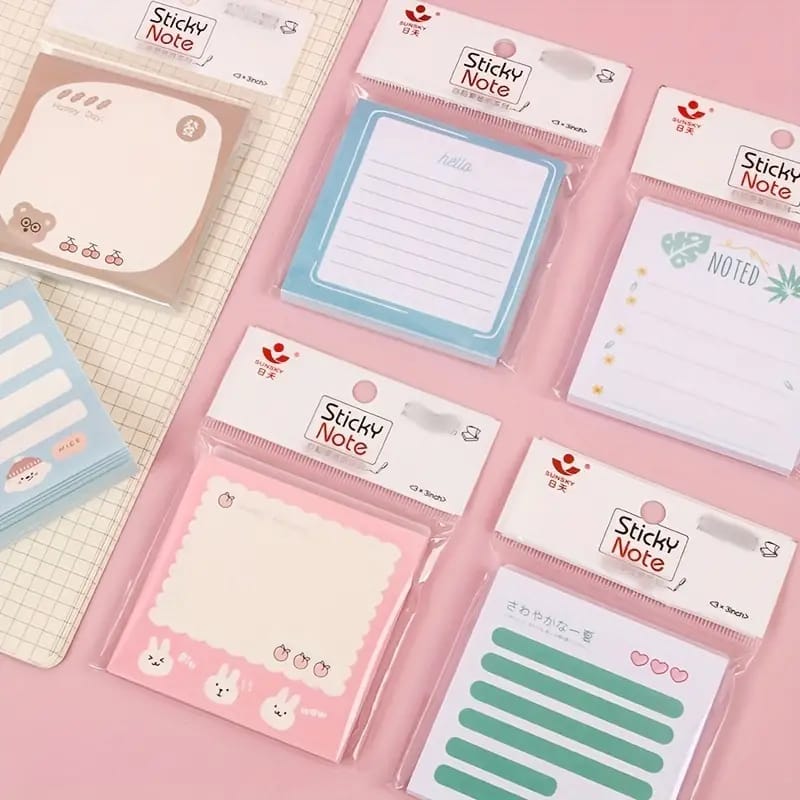 Cute kawaii sticky notes 3x3 l Pack of 1 contain 50 sheets