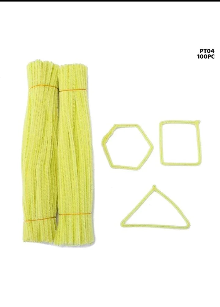 Pastel Yellow Pipe Cleaner Plain l Pack of 100Pc l (PT04) – Inkarto
