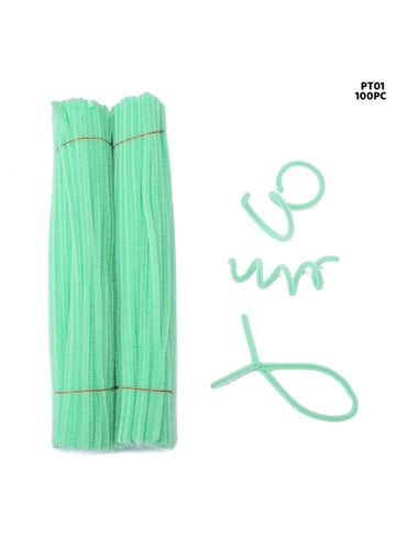 Pipe Cleaner Plain 100Pc Pastel Green (PT01)