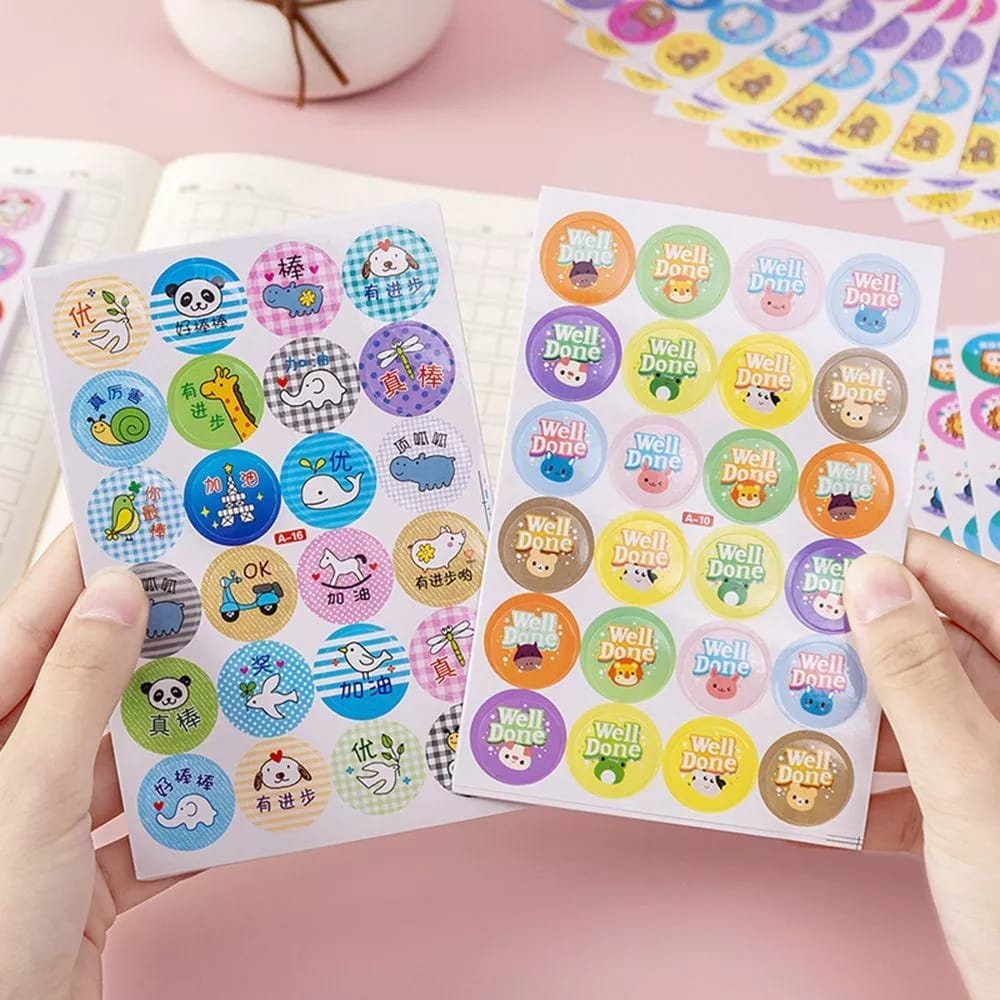 (200 stickers) Cute reward stickers for motivating kid - Pack of 1 Contains 10 sheets