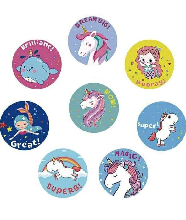 (JUMBO ROLL) Unicorn labels for gifting and scrapbooking (500 Labels) 1inch