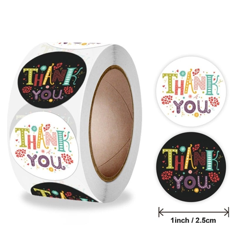 (JUMBO ROLL) Thank you labels for your small business (500 Labels) 1 inch