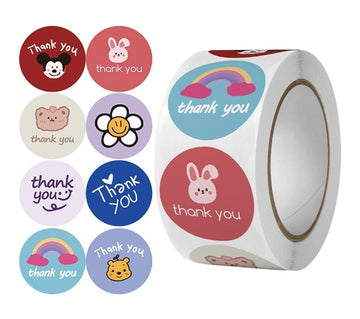 (JUMBO ROLL) Thank you labels for your small business (500 Labels) 1 inch