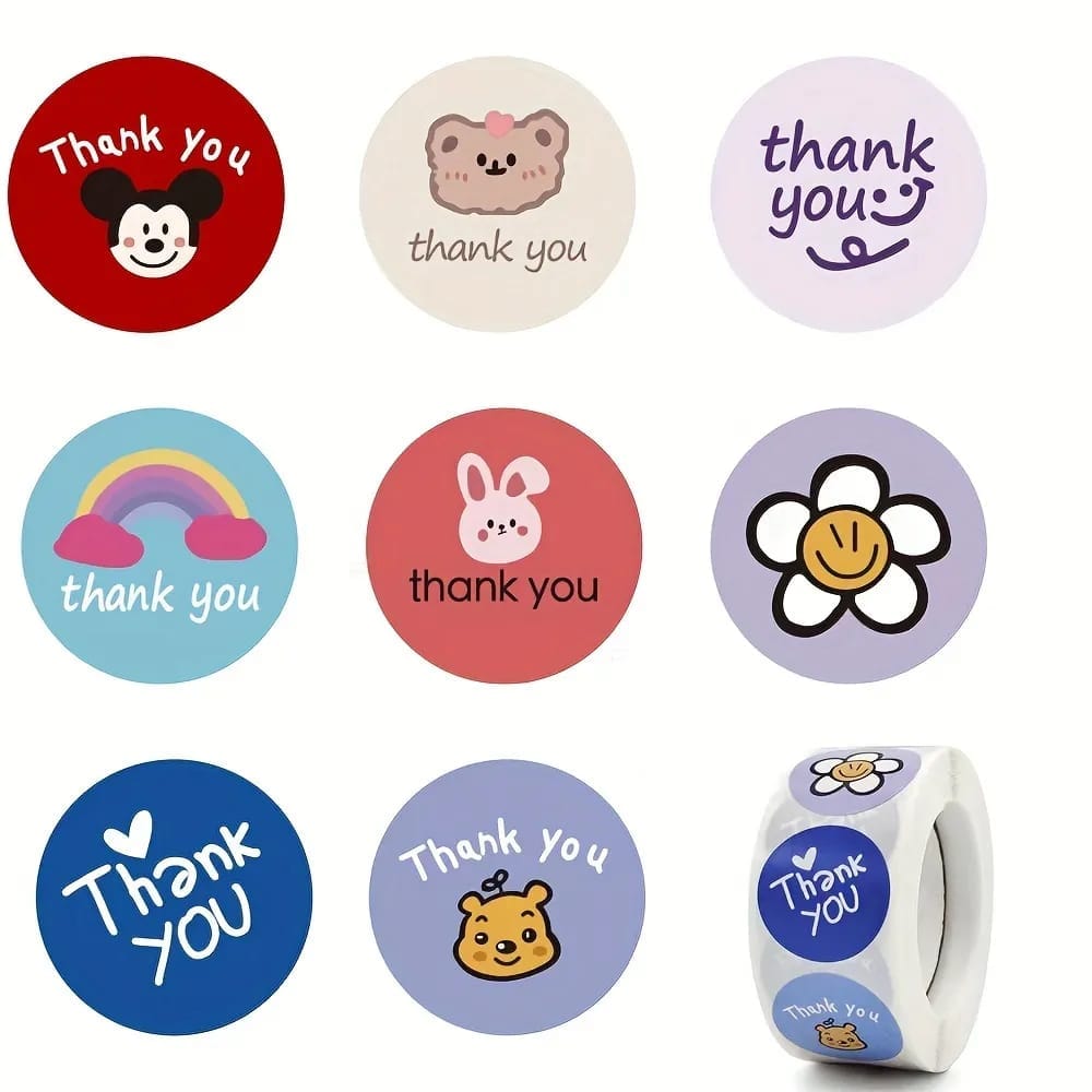 (JUMBO ROLL) Thank you labels for your small business (500 Labels) 1 inch