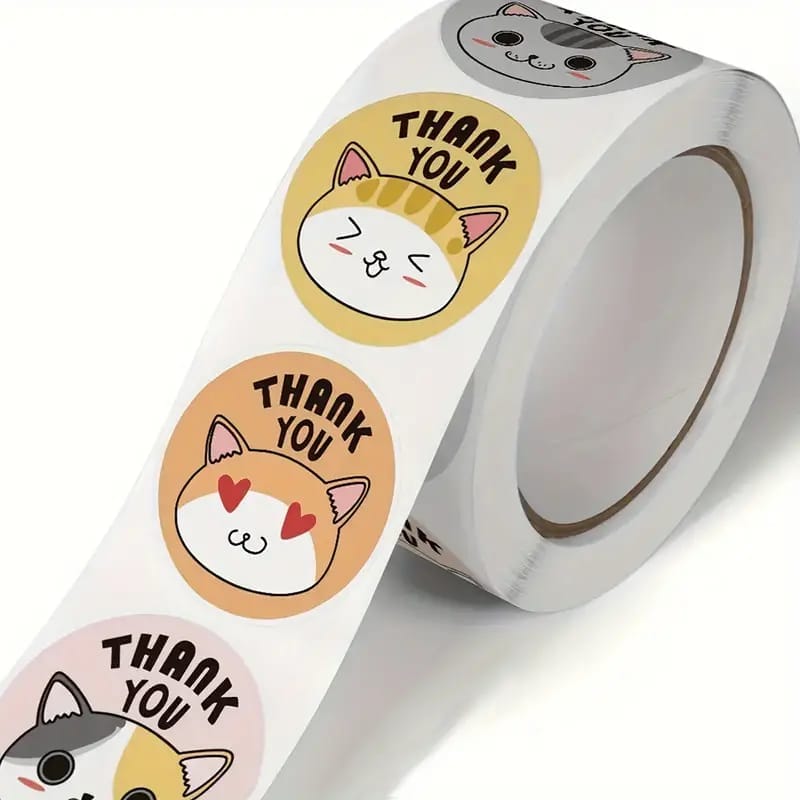 (JUMBO ROLL) Thank you labels for your small business (500 Labels) 1 inch