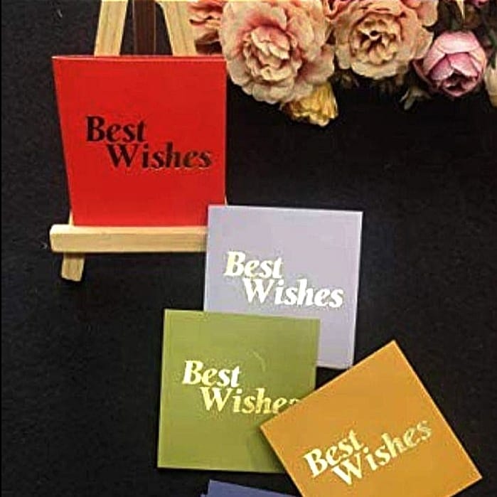 Honesty papers Best Wishes cards 2X2 cm (Pack of 10) Assorted colour