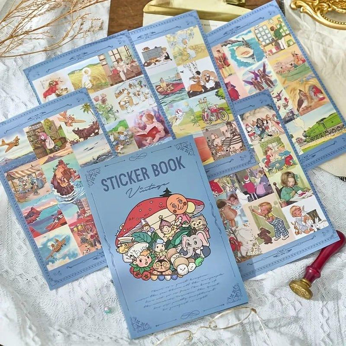 (Buy 1 Get 1 Free ) Vintage kawaii  sticker book - 20 sheets l 140 x 210 mm