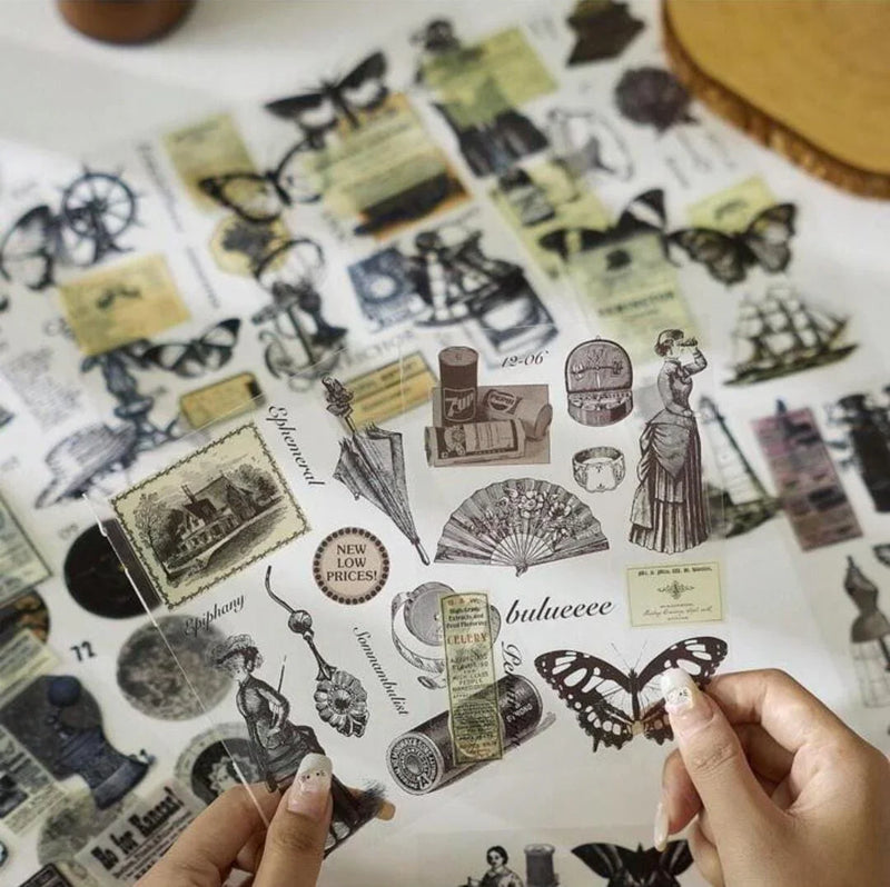 Vintage  Retro sticker book for journaling and scrapbooking | Pack of 20 sheets