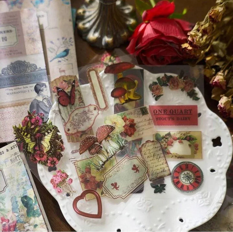 Vintage  Retro sticker book for journaling and scrapbooking | Pack of 20 sheets