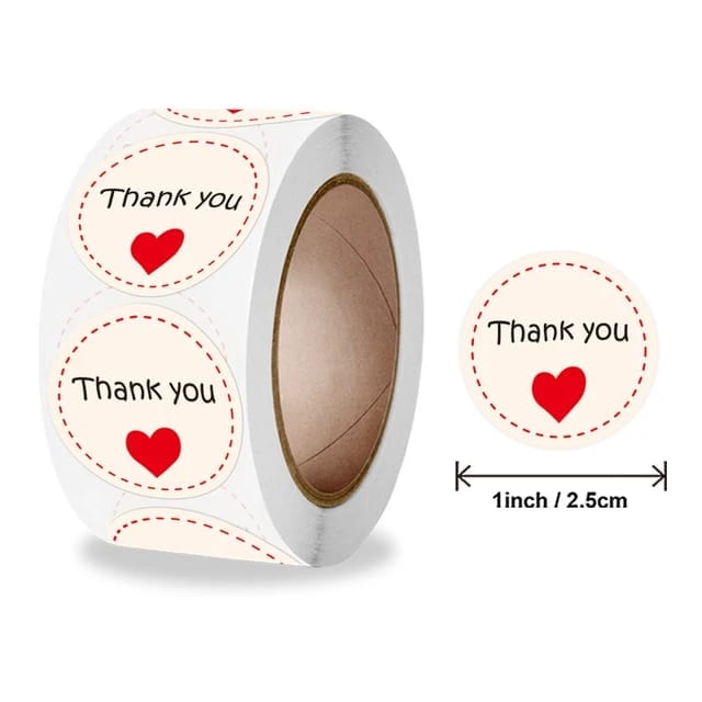 (JUMBO ROLL) Thank you labels for your small business (500 Labels) 1 inch