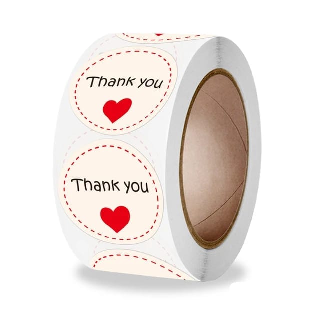 (JUMBO ROLL) Thank you labels for your small business (500 Labels) 1 inch