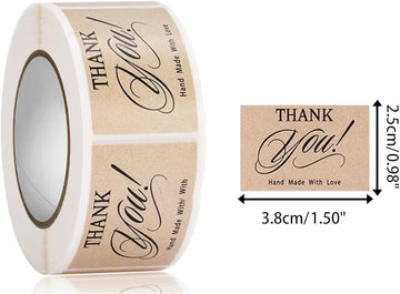 (JUMBO ROLL)Thank you labels for your small business (250 Labels) 1.50 inch